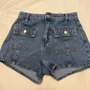 denim high waist shorts